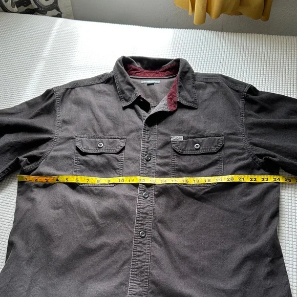 Eddie Bauer Dark Brown Shirt with Red Accent - Picture 2 of 7